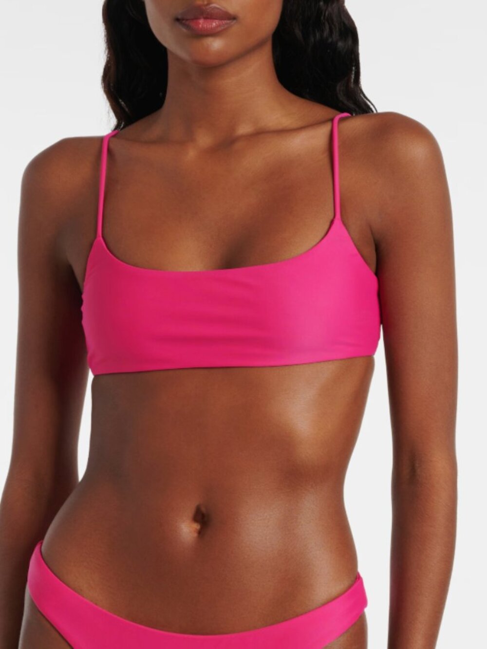 Jade Swim Hot Pink Scoop Neck Bikini Top